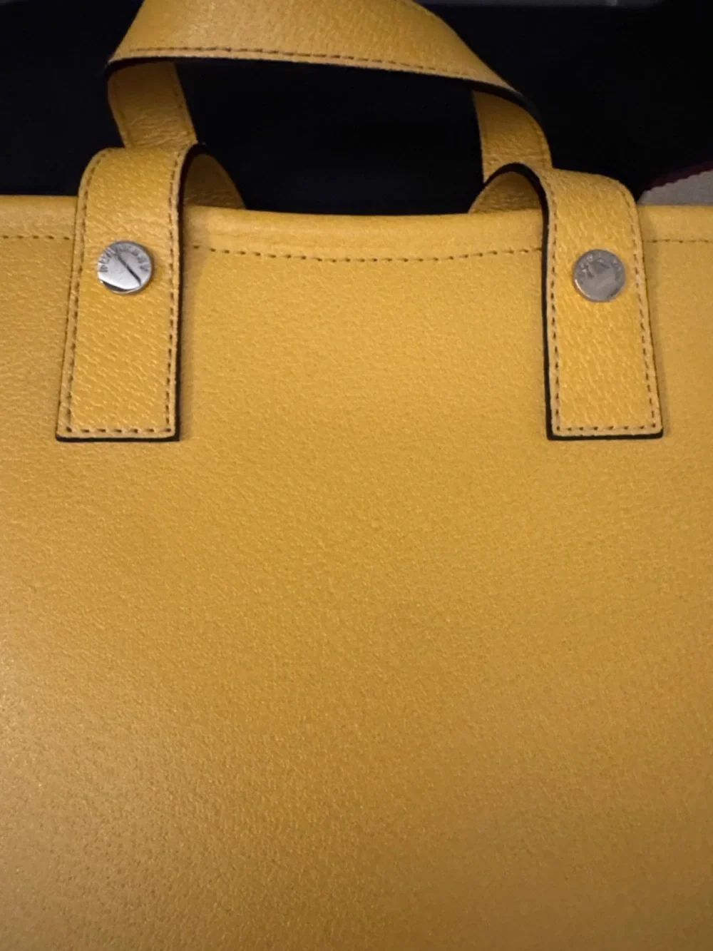 Burberry Yellow Pebbled Leather Mini Bag with Striped Strap - Picture 6 of 13